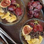 Schoko-Vanille-Chia-Pudding Nahaufnahme