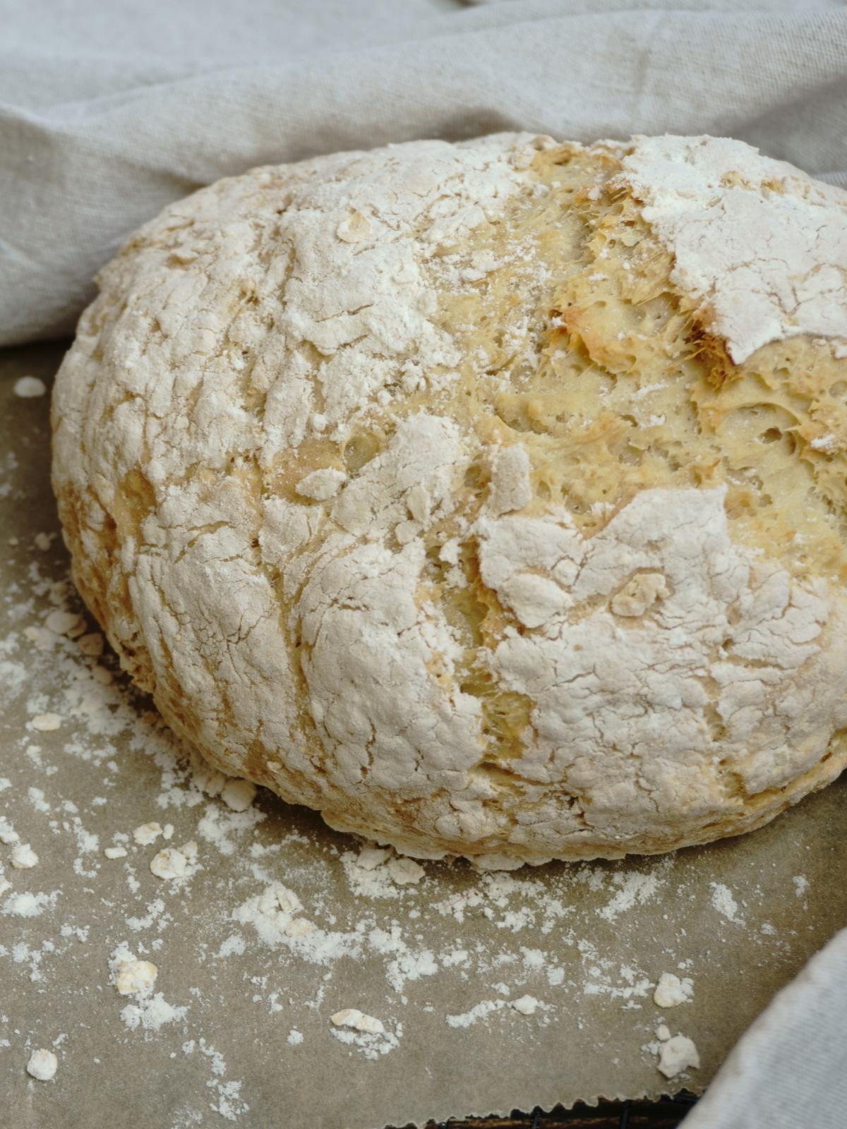Veganes Dinkel-Sojajoghurt-Brot Frontalaufnahme