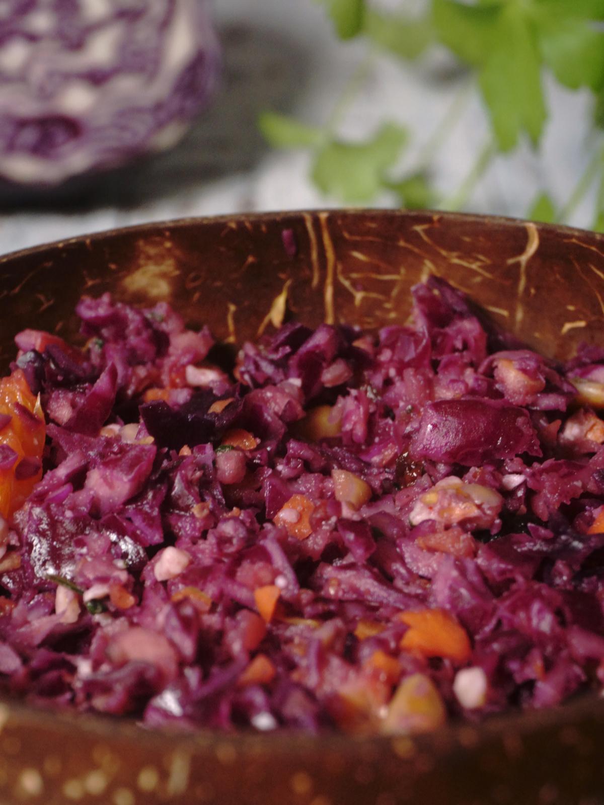 Red Cabbage Salad With Apple, Orange and Walnut 3