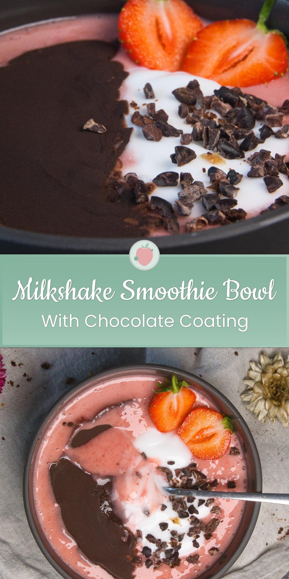 Milkshake Smoothie Bowl With Chocolate Coating 17